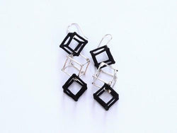 CUBE - BLACK & WHITE - BW003 3 Cube Earrings