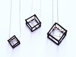 CUBE - BLACK & WHITE - BW016 2 Cube Pendants