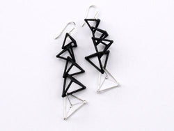 TRIANGLE - BLACK & WHITE - BWT004 5 Triangle Earrings