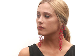 Colorful 3D Nylon Cube Earrings
