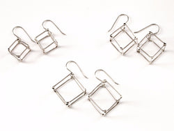 CUBE - SILVER - CU001 1 Cube Earrings