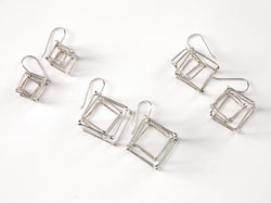 CUBE - SILVER - CU002 2 Cube Earrings