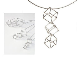 CUBE - SILVER - CU017 3 Cube Pendants