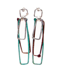 ECLIPSE hoop earrings - copper, green and white