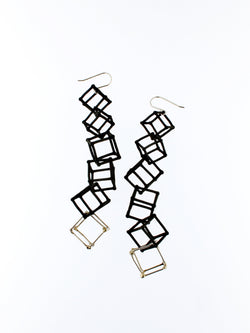 CUBE - BLACK & WHITE - BW004 5 Cube Earrings