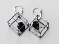 Cube & Pearl Earrings
