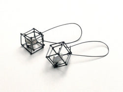Cube & Pearl Earrings