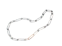ECLIPSE single strand hoop necklace - black and copper