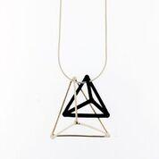 TRIANGLE - WHITE & BLACK - WBT016 2 Triangle Pendants