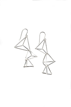 TRIANGLE - SILVER - TR003 3 Triangle Earrings