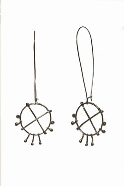 Silver Wheel Earrings