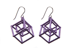 Colorful 3D Alumide Cube Earrings