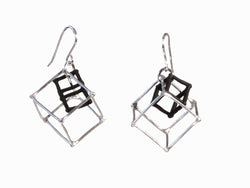 CUBE - WHITE & BLACK - WB002 2 Cube Earrings